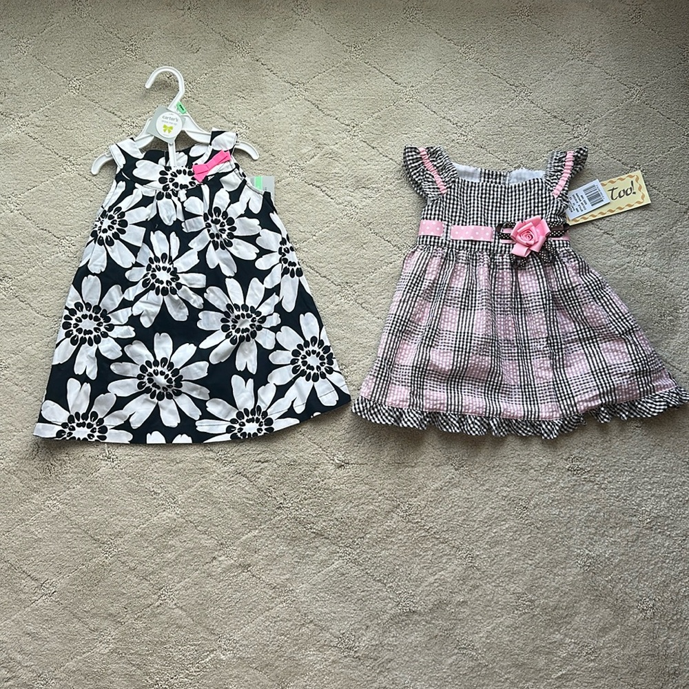 2 toddler dresses. 18 mos.  Brand new with tags. Carters and Rare too
